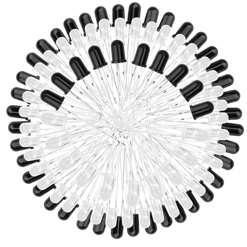 [Australia - AusPower] - 2 Sets 50Pcs LEDs Infrared Emitter and IR Receiver Diode 5mm 940nm Infrared Emission and Receiver Diode(100Pcs in Total)[Light Emitting diodes (LEDs)] 