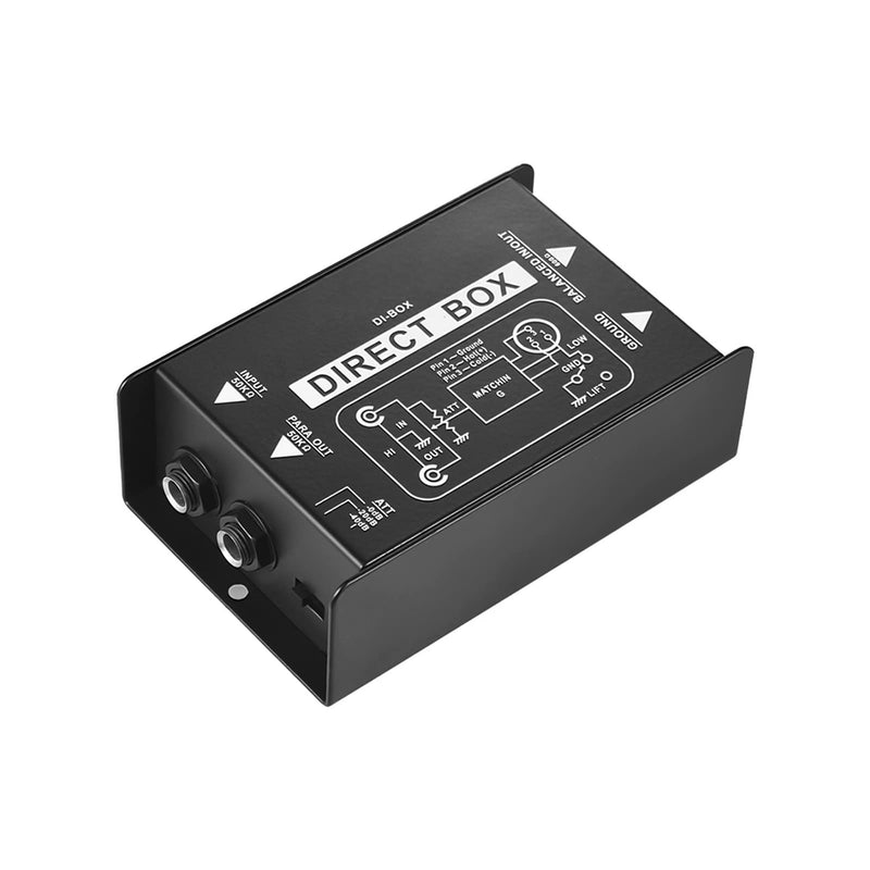 [Australia - AusPower] - Professional Single Channel Passive DI-Box Hum Eliminator Direct Injection Audio Box Balanced & Unbalance Signal Converter for Electric Guitar Bass Live Performance Direct Box 