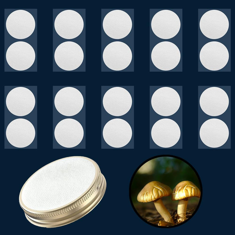 [Australia - AusPower] - Mushroom Growing Supplies 0.25 ?m - 20Pcs 90mm Filter Filter Disc Mushroom Applied Under Wide Mouth Jar Lid for Mushroom Cultivation 