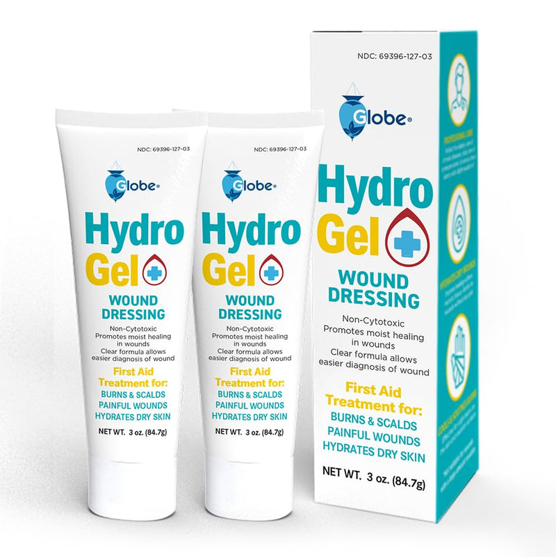 [Australia - AusPower] - (2 Pack) Globe Hydrogel First Aid Wound Dresssing, (3 oz Tube) Soothing Antiseptic Gel for Minor Cuts, Wounds, Scrapes, Rashes, Sunburns, and Other Skin Irritations (6 oz) 6 Ounce 