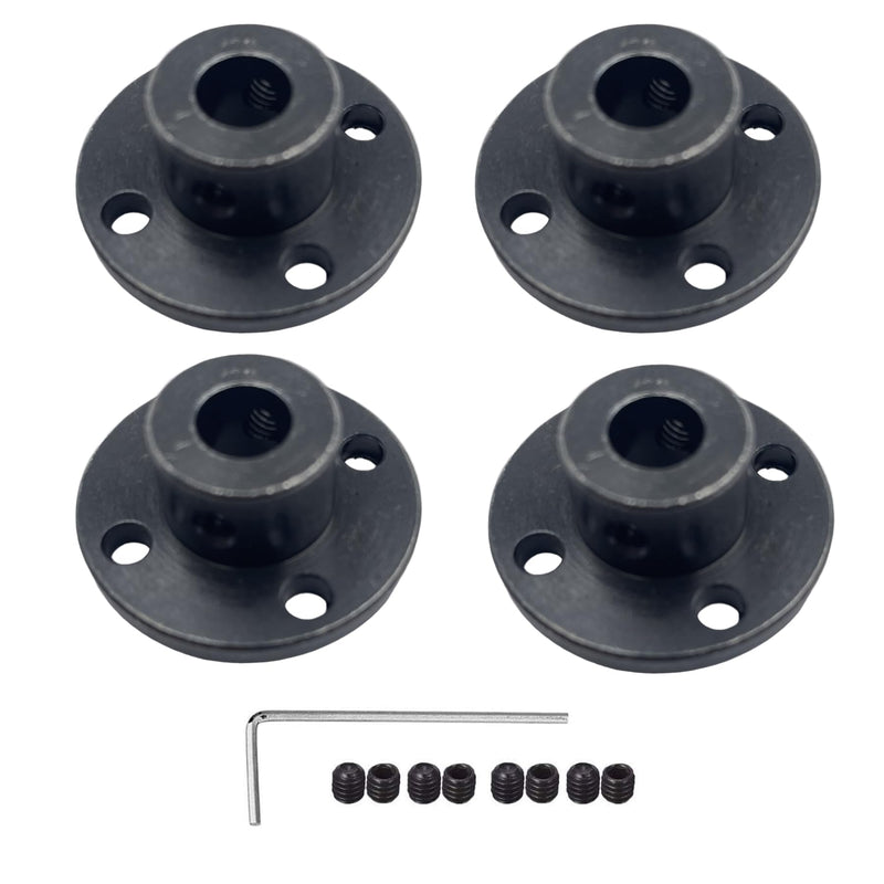 [Australia - AusPower] - 4Pcs Black 8mm Flange Coupling Connector, Rigid Guide Steel Model Coupler Accessory, Shaft Axis Fittings for DIY RC Model Motors 4 