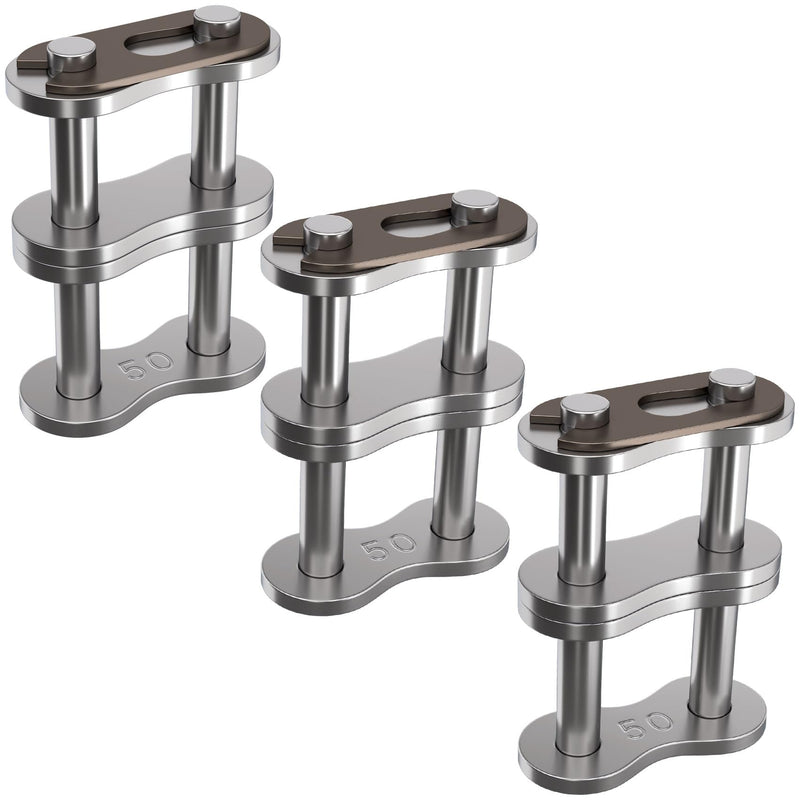 [Australia - AusPower] - 3pcs #50-2 Double Strand Roller Chain Master Link, Adjustable Carbon Steel Connector Link 3pcs 
