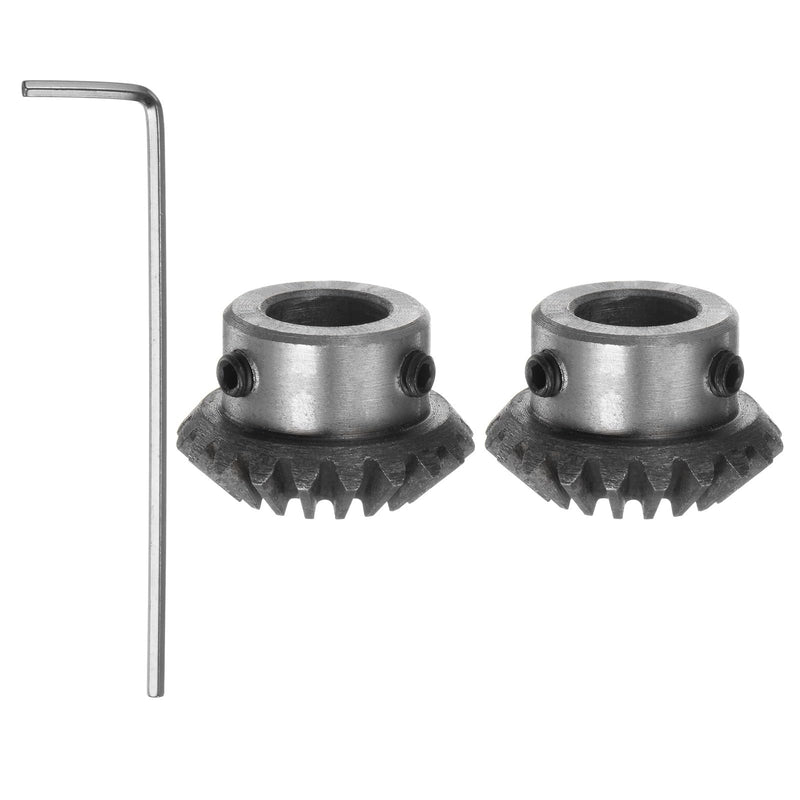 [Australia - AusPower] - 2pcs Bevel Gear 1.5M 20 Teeth 12mm Shaft Hole 1:1 Tapered Bevel Pinion Gear 45# Steel 1.5 Module 90 Degree Steering Gear with M5 Fixing Hole, for Hardware Mechanical Rotation 12 mm 