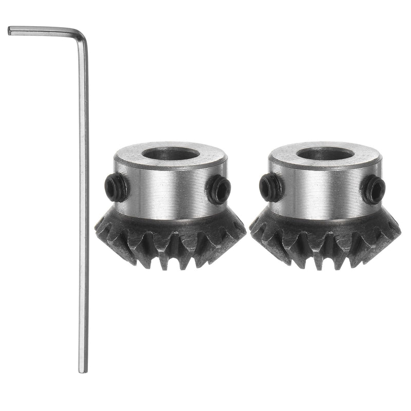 [Australia - AusPower] - 2pcs Bevel Gear 1.5M 16 Teeth 8mm Shaft Hole 1:1 Tapered Bevel Pinion Gear 45# Steel 1.5 Module 90 Degree Steering Gear with M5 Fixing Hole, for Hardware Mechanical Rotation 