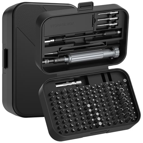 SOONAN 150-in-1 precision screwdriver set, black mini screwdriver tool kit with assorted bits and accessories