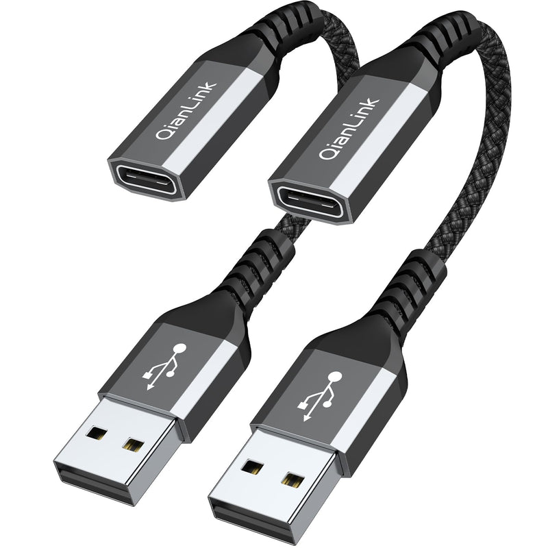 [Australia - AusPower] - USB C Female to USB Male Adapter (2-Pack),Type C to USB A Charger Cable Converter for iPhone 15 14 13 12 11 Pro Max Plus, Samsung Galaxy Note 20 S24 S23 S22 S21 Ultra, Apple iWatch Watch Series 7 SE 