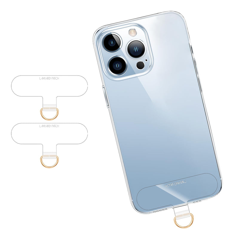 [Australia - AusPower] - Cell Phone Lanyard Pads, Thinner Durable TPU Phone Patch Clear Universal Phone Tether Tab Without Adhesive (2*clear) 2*clear 