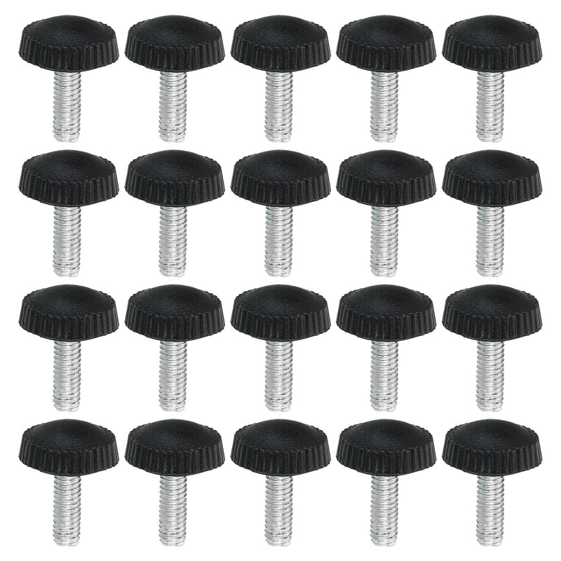 [Australia - AusPower] - PATIKIL M4x12mm Knurled Thumb Screws, 20 Pack Male Thread Round Clamping Screws Knobs Hand Grip Bolts Mounting Fasteners for Lighting Furniture Hardware Black 