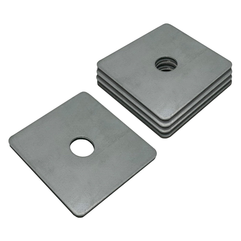 [Australia - AusPower] - 5 Pack - 3" Square Washer Plate, Strut Channel Bearing Plate - Heavy Duty, Zinc Plated Steel (5) 5 