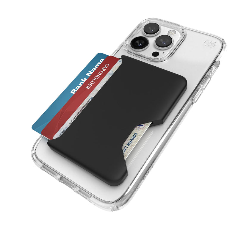 [Australia - AusPower] - Speck iPhone Wallet MagSafe Accessory - Removable ClickLock No-Slip Interlock - Holds 1-3 Cards - Soft Touch Finish, Scratch Resistant Card Holder Built for MagSafe - Black ClickLock Wallet - Black 