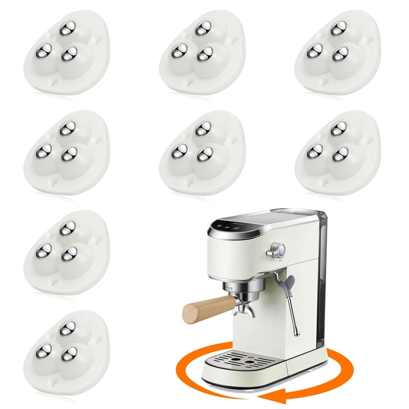 [Australia - AusPower] - Self Adhesive Caster Wheels - 360° Swivel Universal Wheel, Mini Roller Ball Transfer Bearing for Small Kitchen Appliances, Storage Box, Trash Can (with 3 Ball Bearings, White, 8 PCS) White - 8 PCS With 3 ball bearings 