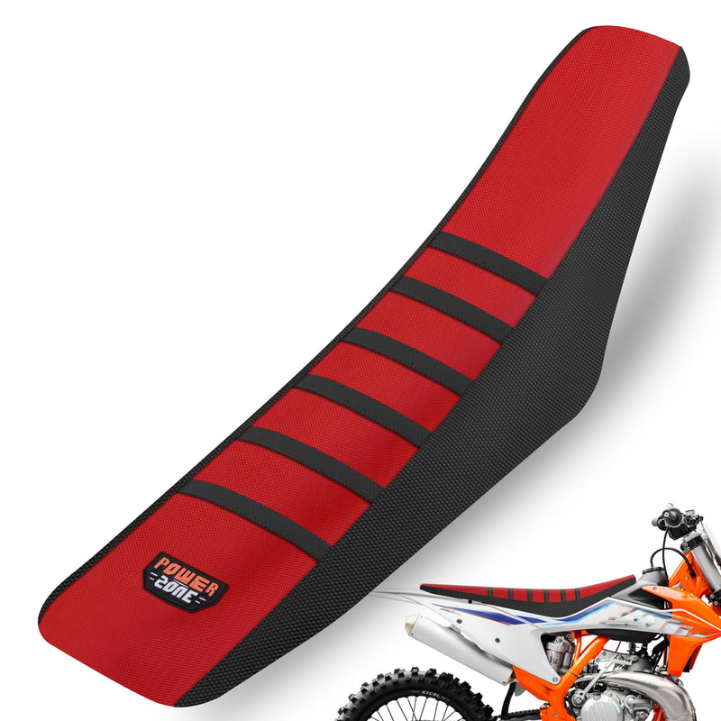 Gripper Rubber Dirt Bike Seat Cover - Universal Soft Seat Cover for Most Dirt Bike Motorcycle Red Black-Red