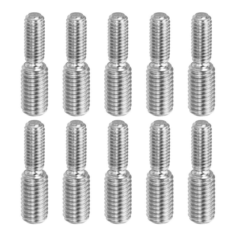 [Australia - AusPower] - PATIKIL M6x15mm to M8x15mm Double End Threaded Stud Screw Bolt, 10 Pack 304 Stainless Steel Rod Bolts Thread Reducer Adapter for Furniture Fastener, Hardware Connectors 