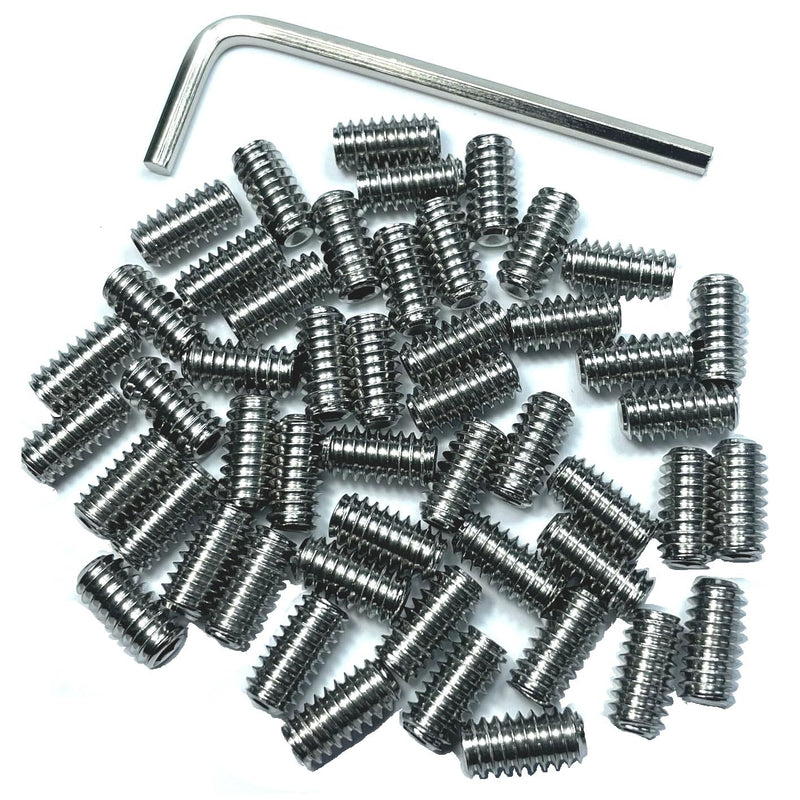 [Australia - AusPower] - 50pcs Set Screws 1/4-20 x 1/2" inch 304 Stainless Steel Allen Head Hex Hexagon Socket Set Screws with 1/8" Allen Wrench,Set Grub Screws Hex Allen Head Socket Set Screws.(1/2" Length) 