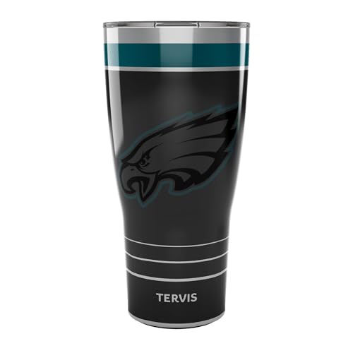 Tervis Traveler NFL Philadelphia Eagles - Night Game Triple Walled Insulated Tumbler Travel Cup Keeps Drinks Cold & Hot, 30oz, Stainless Steel Multicolor
