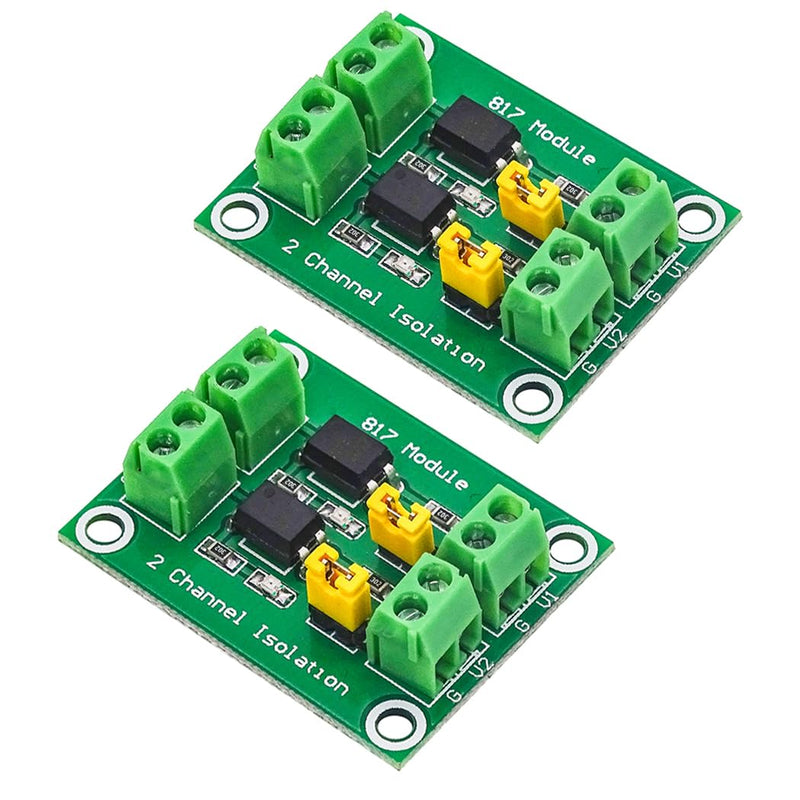 [Australia - AusPower] - HiLetgo 2pcs PC817 2 Channel Optocoupler Isolation Board 817 Voltage Isolation Module Voltage Converter Module 3.6-30V Photoelectric Isolated Module(2/4/8 Channel Optional) 