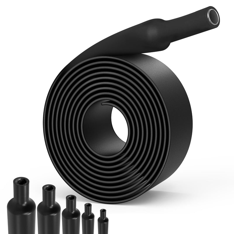 3:1 Heat Shrink Tubing 2 m Diameter 7.9/15.4/19.1/30/40 mm | Heat Shrink Tubing Waterproof Heat Shrink Tube with Adhesive Black (Diameter 30 mm 2 m)