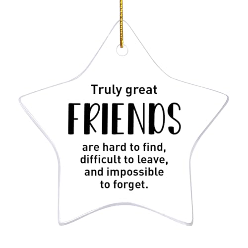 Friendship Gift Christmas Ornament, Truly Great Friends are Hard to Find, Friendship Ornament Gift for Best Friend Women Bestie Sister BBF Birthday Graduation Going Away Gifts Q8