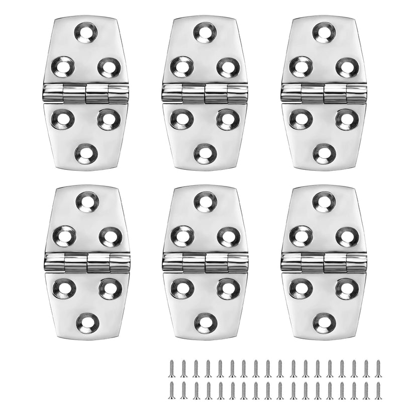 Boat Hatch Hinges, Marine Hinges Stainless Steel, 3 inch x 1.5 inch (76 x 38mm), No Noise, Heavy Duty 316 Stainless Steel with Screws (6 PCS) 3 x 1.5 inch(6 PCS)