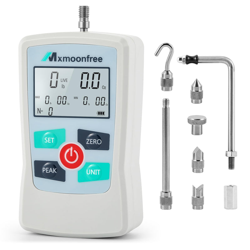 110LB Digital Force Gauge Trigger Pull Meter Upgrade MMF-110LB | Data Storage for MAX MIN AVG Values Multi Units LB Oz N Kg High Precision Sensor Auto Power Off Backlit LCD