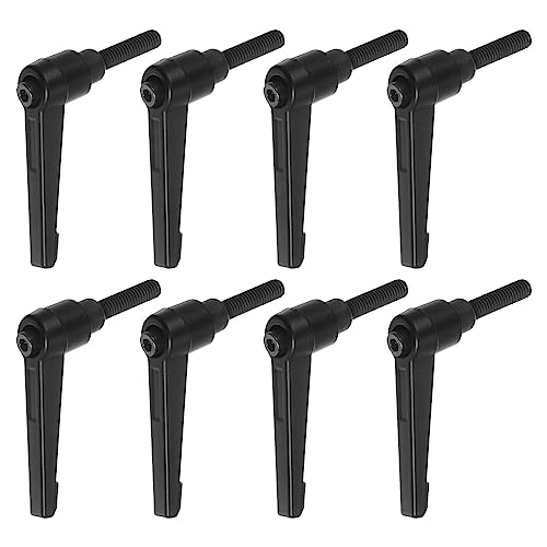 QUARKZMAN Pack of 8 Clamping Lever Handle M6 x 20 mm Male Thread Screw, Aluminum Alloy Adjustable Handles, Tension Lever for Machine Tools, Welding Machines, Pressure Equipment, Black M6 x 20mm