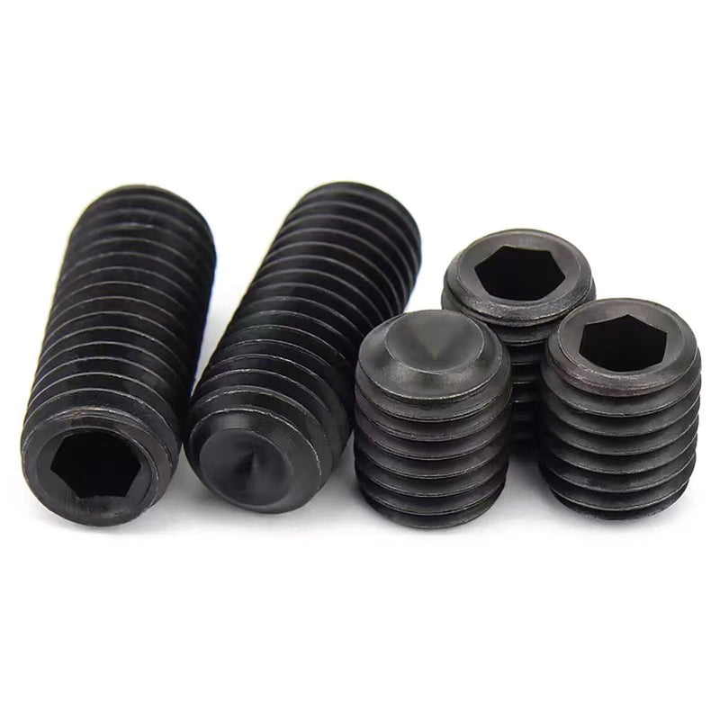[Australia - AusPower] - M5-0.8 x 5mm Black Hex Socket Set Grub Screws,Headless Cup Point,Flat Point Grub Bolt,Internal Hex Drive,Alloy Steel,Grade 12.9 Carbon Steel,for Towel Rack Door Knob,External Thread,Pack of 100 M5-0.8 x 5mm(100 Pcs? 