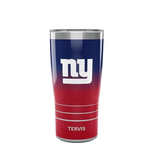 Tervis Traveler NFL New York Giants - Ombre Triple Insulated Tumbler Travel Cup Keeps Drinks Cold & Hot, 20oz, Stainless Steel Multicolor