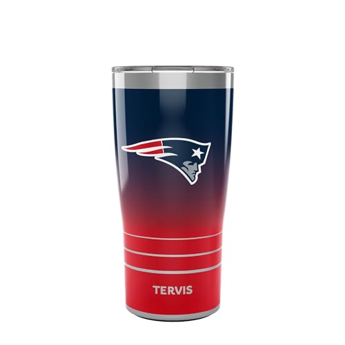 Tervis Traveler NFL New England Patriots - Ombre Triple Walled Insulated Tumbler Travel Cup Keeps Drinks Cold & Hot, 20oz, Stainless Steel