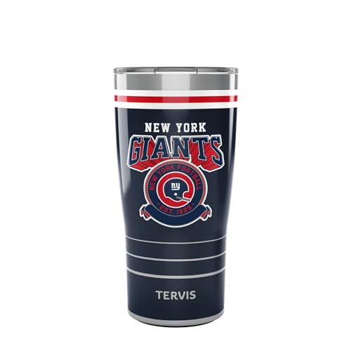 Tervis Traveler NFL New York Giants - Vintage Triple Walled Insulated Tumbler Travel Cup Keeps Drinks Cold & Hot, 20oz, Stainless Steel