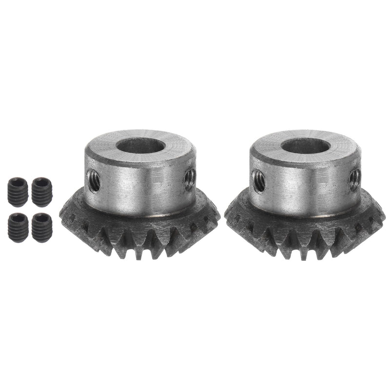 [Australia - AusPower] - 2pcs Bevel Gear 1M 20 Teeth 10mm Shaft Hole 1:1 Tapered Bevel Pinion Gear 45# Steel 1.5 Module 90 Degree Steering Gear, for Hardware Mechanical Rotation 