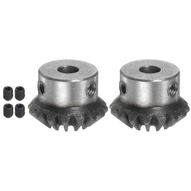 [Australia - AusPower] - 2pcs Bevel Gear 1M 16 Teeth 6mm Shaft Hole 1:1 Tapered Bevel Pinion Gear 45# Steel 1.5 Module 90 Degree Steering Gear, for Hardware Mechanical Rotation 