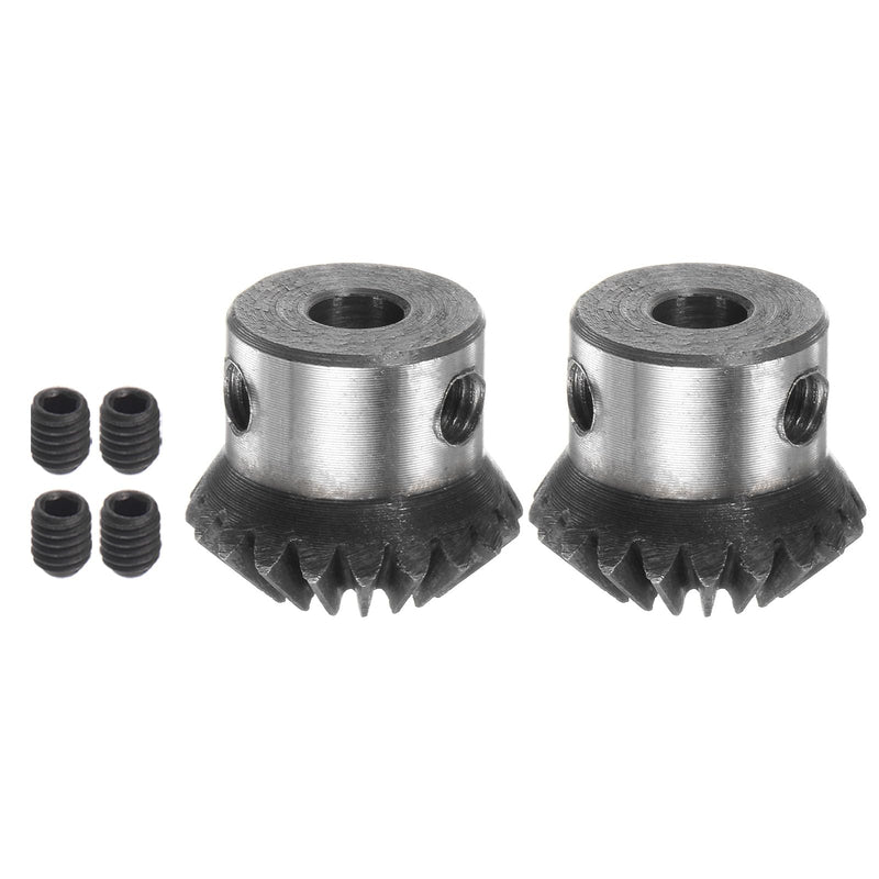 [Australia - AusPower] - 2pcs Bevel Gear 1M 20 Teeth 6mm Shaft Hole 1:1 Tapered Bevel Pinion Gear 45# Steel 1 Module 90 Degree Steering Gear, for Hardware Mechanical Rotation 