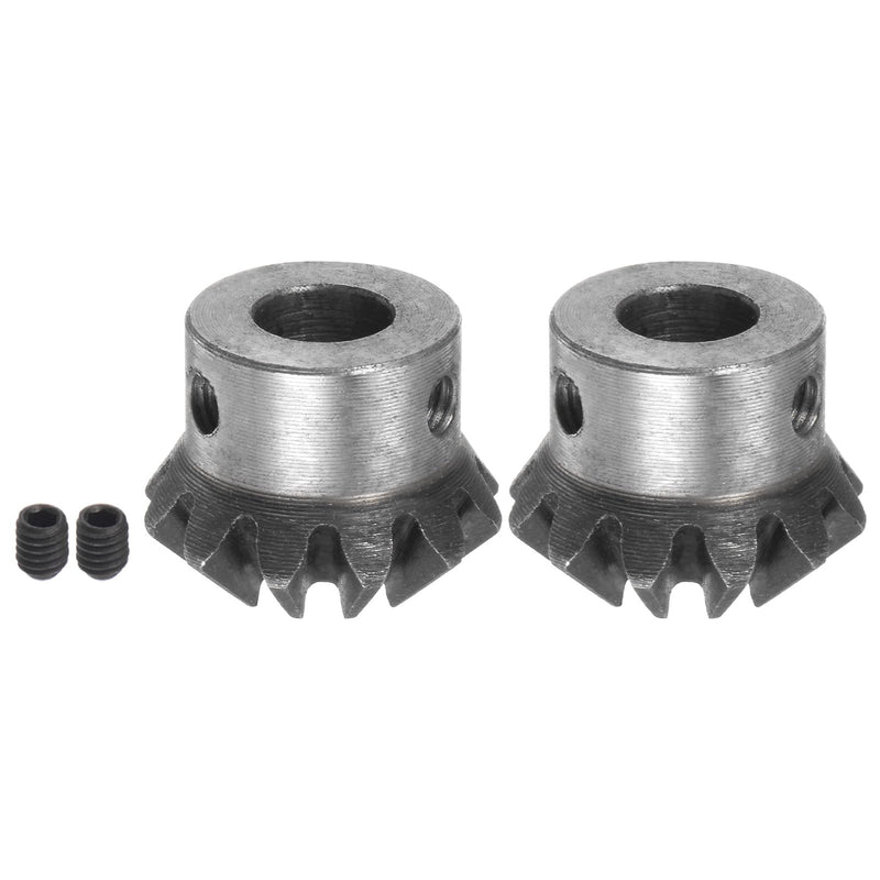 [Australia - AusPower] - HARFINGTON 2pcs Bevel Gear 1M 12 Teeth 10mm Shaft Hole 1:1 Tapered Bevel Pinion Gear 45# Steel 2 Module 90 Degree Steering Gear, for Hardware Mechanical Rotation 