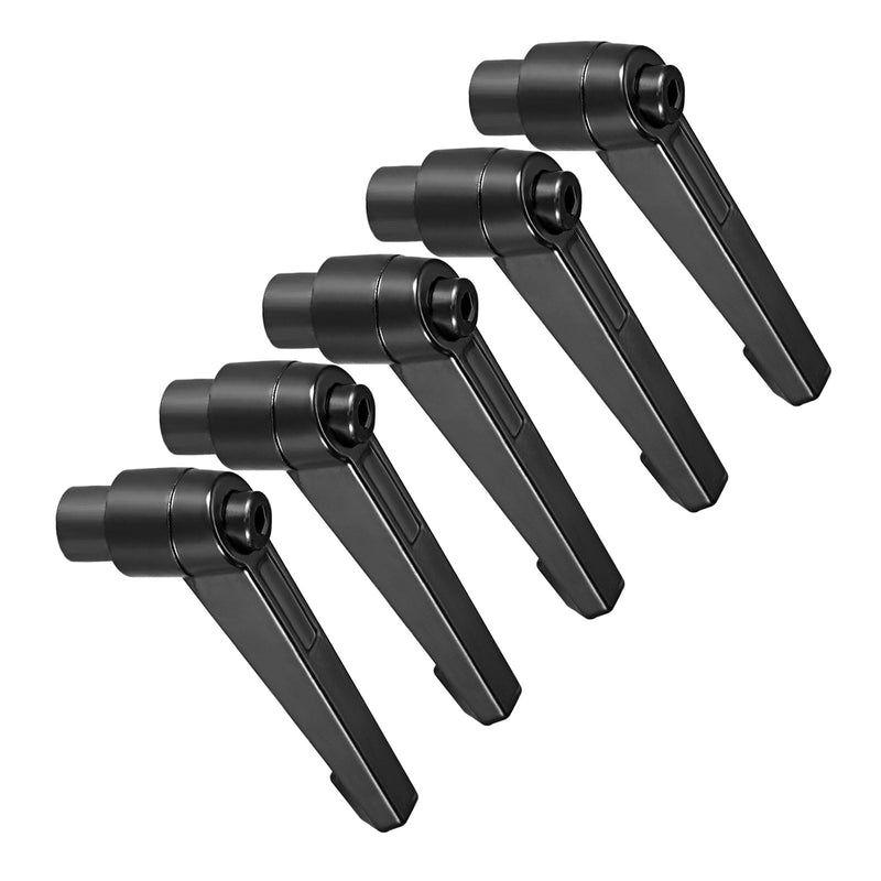 [Australia - AusPower] - Clamping Lever Handles, M8 Female Thread 57mm Lever, Adjustable Quick Release Locking Rotating Knobs Black - (Applications: for Lathe Machinery), 5-Pieces 
