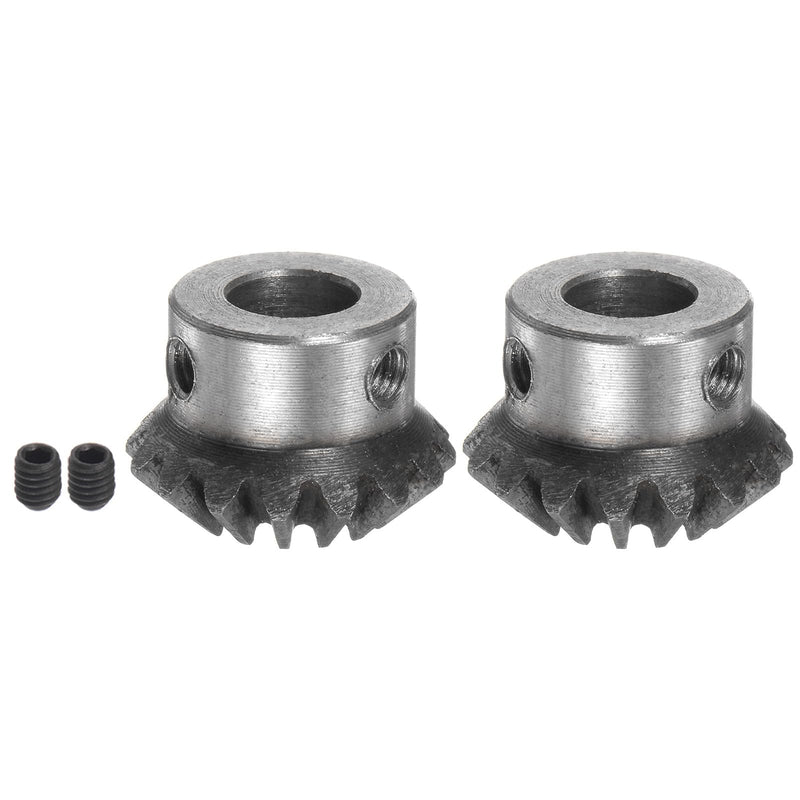 [Australia - AusPower] - HARFINGTON 2pcs Bevel Gear 1M 16 Teeth 10mm Shaft Hole 1:1 Tapered Bevel Pinion Gear 45# Steel 1.5 Module 90 Degree Steering Gear, for Hardware Mechanical Rotation 