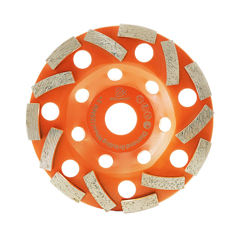 [Australia - AusPower] - Diamond Grinding Wheels 5 inch - BRSCHNITT Diamond Wheel Cup for Grinding/Polishing/Cleaning Surface Concrete,Granite,Marble,Masonry Brick,Cement,Stone Aobor 7/8"-5/8". 1 5"(125mm)Single row 