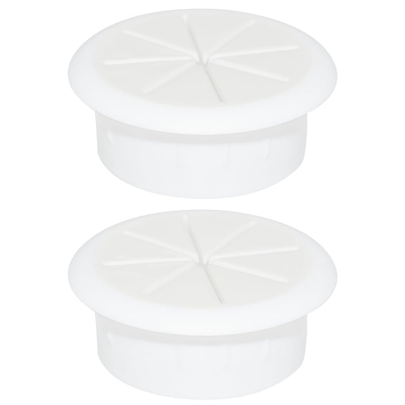 [Australia - AusPower] - 2Pcs Flexible Desk Grommet, HONSNkS 2 Inch Cable Cord Hole Plug Wire Hole Cover for Desktop Equipment Wiring Management and Protection (White) White 