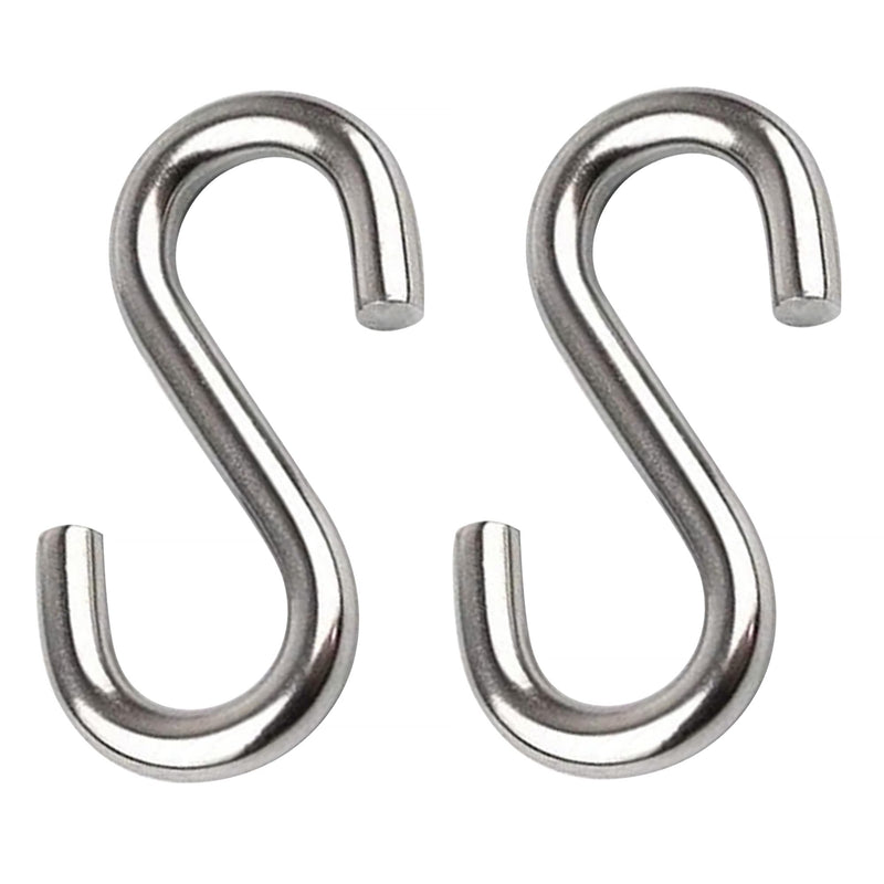 [Australia - AusPower] - 2 Pack 3.3-Inch Heavy Duty S Hooks, 304 Stainless Steel Swing Hammock Hooks, Maximum Load Capacity 557 lbs 