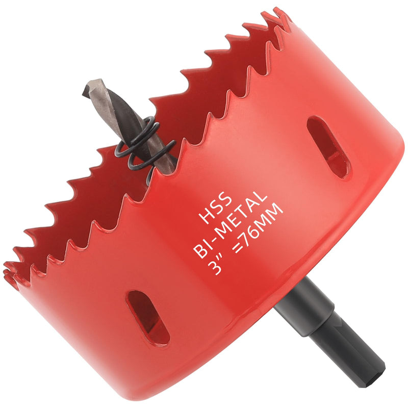 [Australia - AusPower] - GARHWAL 3 in. Bi-Metal Hole Saw Drill Bit - General Purpose Saw for Wood, Plywood, Cornhole, Ceiling, and Drywall - Includes Arbor & Pilot Bit 3"(76mm) 