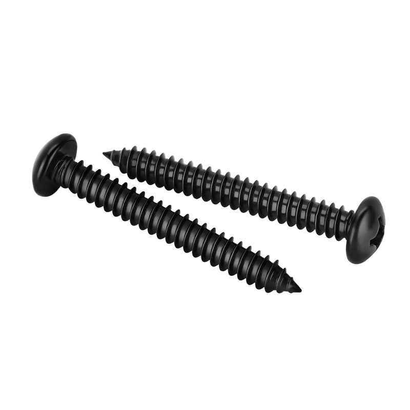 [Australia - AusPower] - #12 x 1-1/2" Phillips Pan Head Self Tapping Screws Sheet Metal Wood Screws, Black Oxide, Stainless Steel 304, 50 PCS #12 x 1-1/2" 