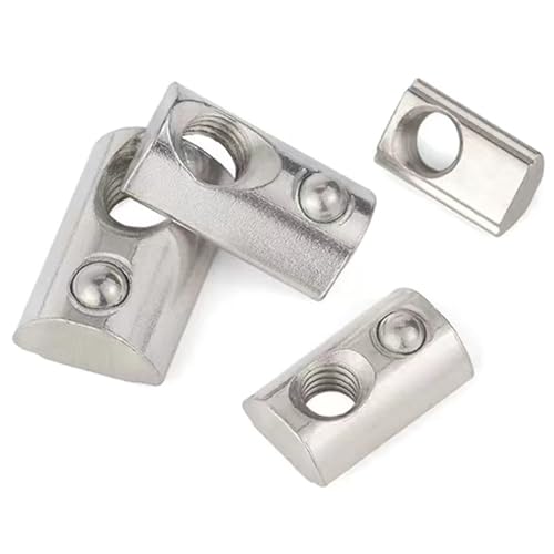 Generic M8 T-slot half-round spring ball loaded nuts for 3030 aluminum extrusion profiles, 30-piece set