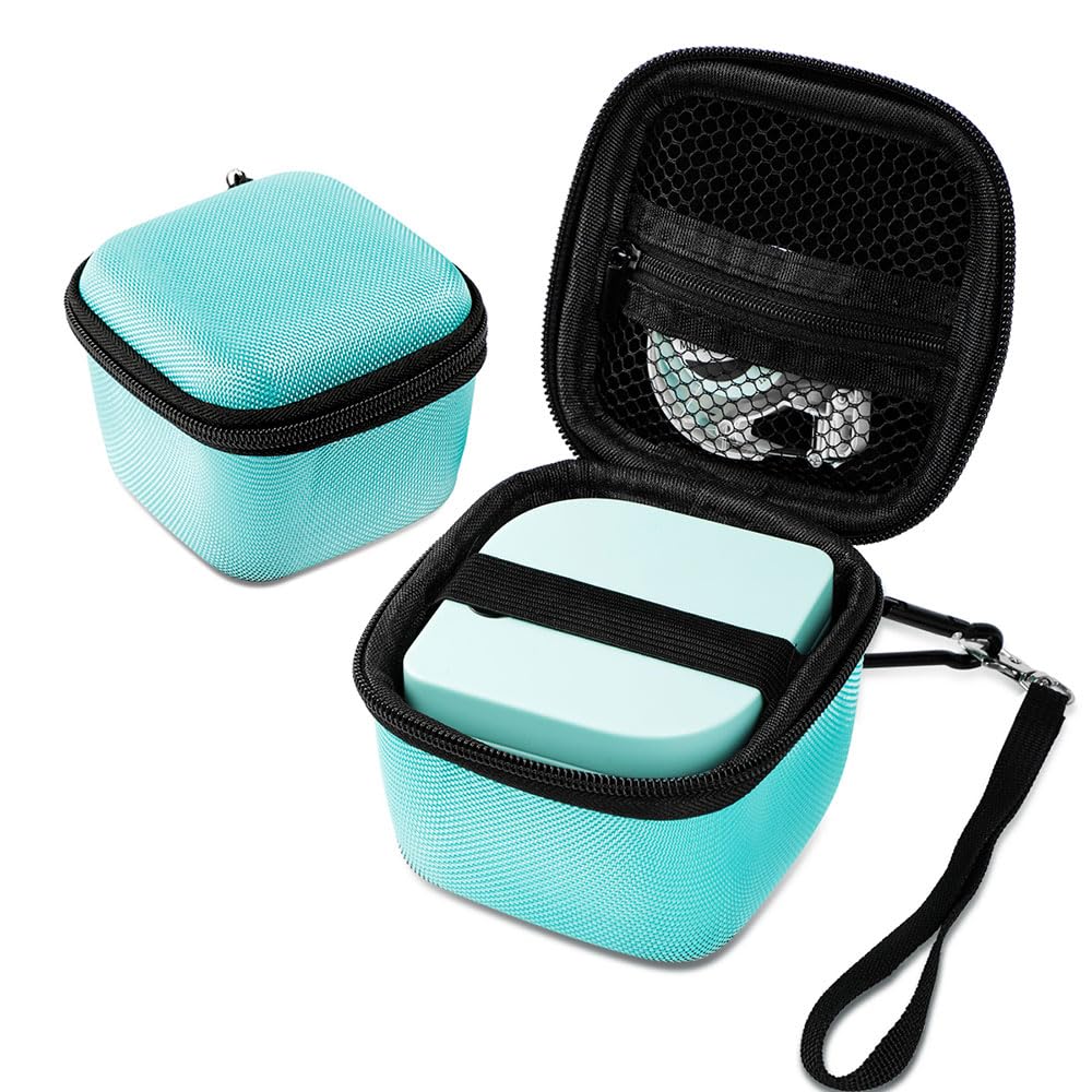 [Australia - AusPower] - Phomemo P12 Case, Label Maker Case for P12 & P12 Pro Label Maker, Carrying Bag Storage for P12 Label Maker & Label Tapes, Easily Store Your Printer with Mesh Pocket for Cable Accessories, Green 