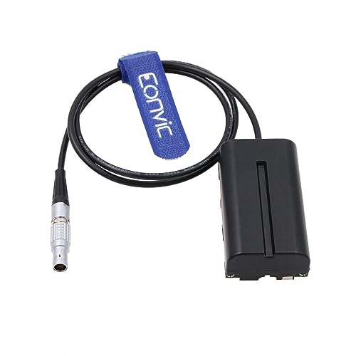 NP F970 F550 F570 Dummy Battery to 2 Pin Male Power Cable for Z CAM E2 Flagship Atomos Ninja V Blackmagic Video Assist 12G Monitor Camera (Straight) Straight