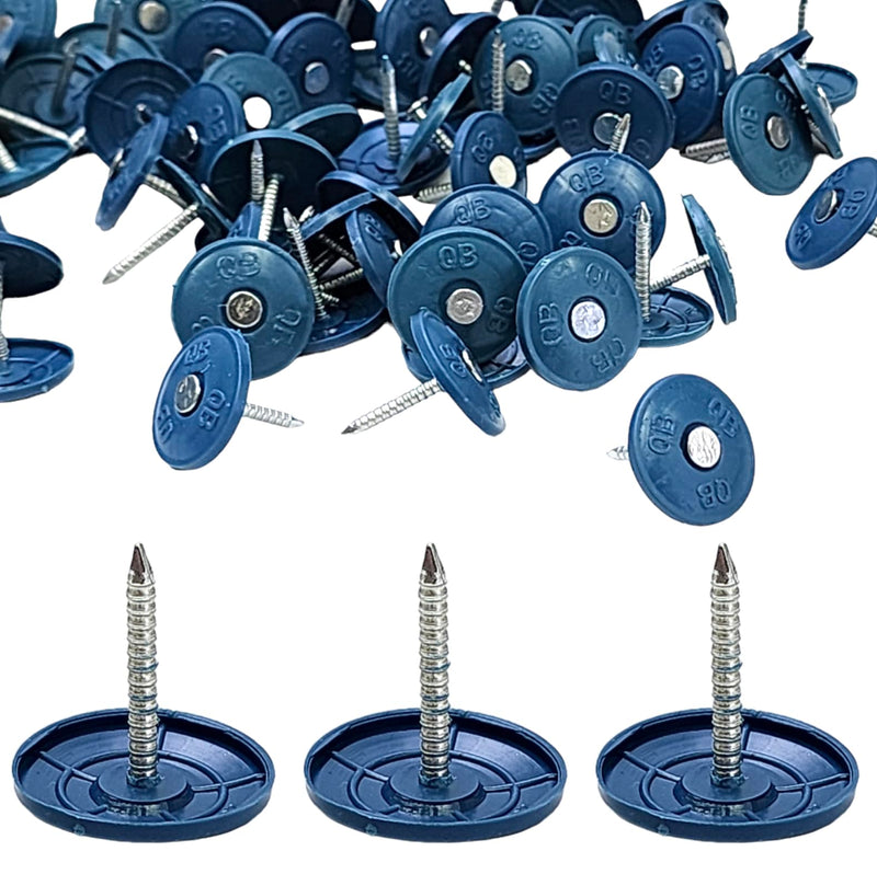 [Australia - AusPower] - (250 Pack) Round Plastic Cap Nail 1 Inch Roofing Nails Galvanized Tar Paper Nails for House Wrap Fastening Foam Board Roofing Felt Insulation Film (250) 250 