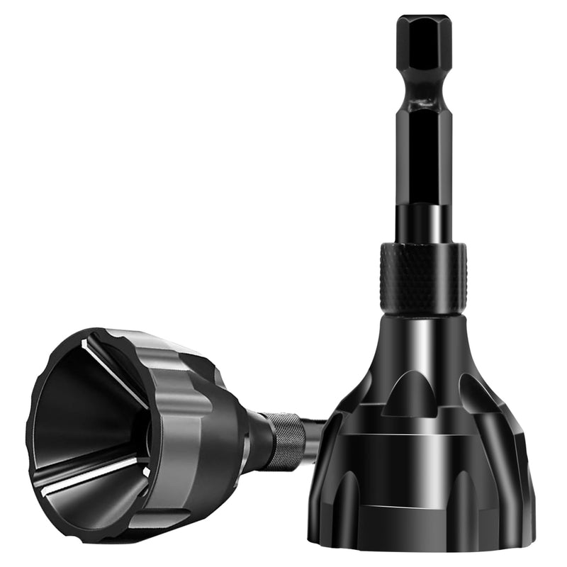 [Australia - AusPower] - Deburring Tool Chamfer Tool, HSS Hex Shank Deburring Tool for Metal, Bolt Thread Repair with Quick Release Shank Fits, 2 Pack Black 