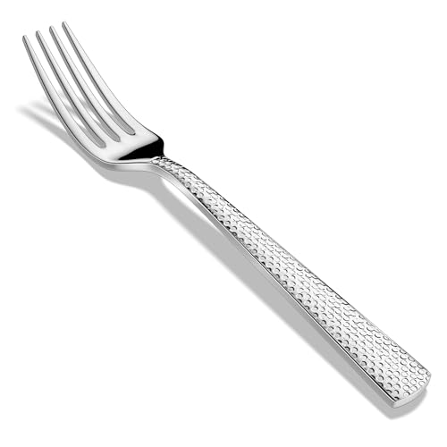 18/10 Stainless Steel Hammered Dinner Forks,Set of 12,Dishwasher Safe