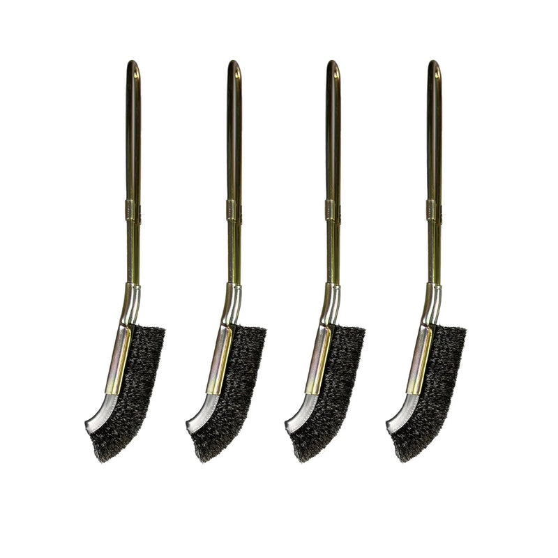 [Australia - AusPower] - J-Type Steel Wire Brush, 4pcs, high Hardness Carbon Steel bristles, Strong Scraping Power, Suitable for Heavy-Duty Cleaning Such as Rust Removal, polishing, and Welding slag Removal Carbon Steel bristle 
