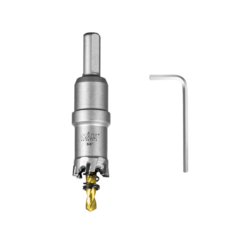 [Australia - AusPower] - SALI 3/4" (19mm) TCT Hole Saw Kit Tungsten Carbide Tipped Hole Saw Drill Bit with Titanium-Plated Pilot Drill bit for Metal, Stainless Steel, Iron, Wood, Plastic 3/4" 