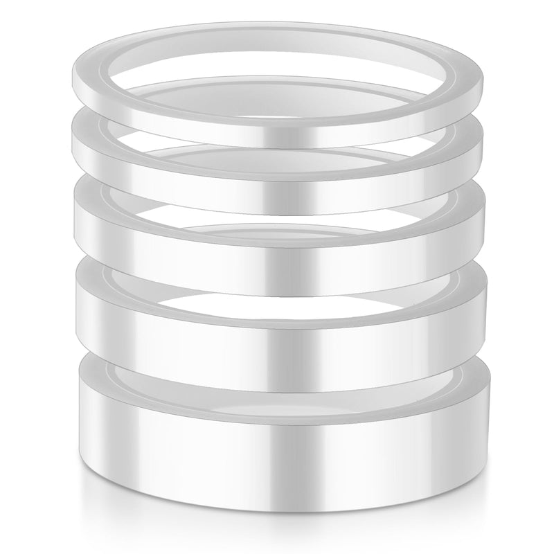 Cholemy 5 Rolls 2/3/ 6/12/ 20mm x 33m 108ft Clear Heat Tape Multi Sized Heat Transfer Tape Transparent High Temperature Resistant for Press and Sublimation, No Residue