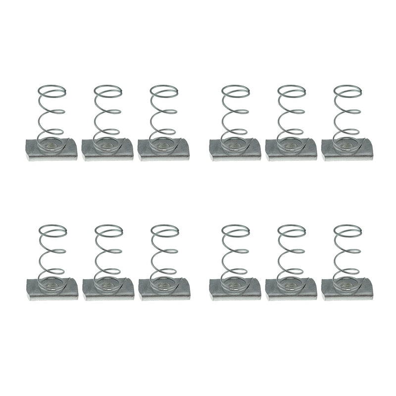[Australia - AusPower] - Maxmoral 12pcs M8x6mm Spring Channel Nuts with Zinc Electroplate Finish, Long Spring Nuts Great for Use with Strut Channel 